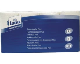 Tork køkkenrulle Professional i 2-lags papir med 20 ruller på 20,4 meter pr. rulle og 90 ark. Emballagen er blå med hvid tekst.