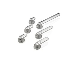 Tre ABB AL-CU OT125A+OT160E kabelklemmer i størrelserne 10-70 mm² vist sammen på en hvid baggrund.