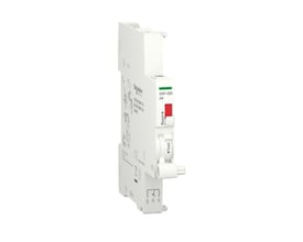 Schneider Electric kontakt signal iOF/SD interface til 24V DC med grønt og rødt indikatorlys, Reset og Test knapper.