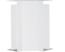 Set fra siden, Hager indvendigt hjørne til FB 60190/LF 60190 installationskanal i perlehvid kunststof.