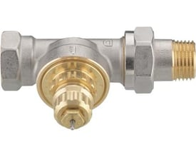 Danfoss RA-G 20 ligeløbende radiatorventil i messing og krom med 3/4" tilslutning til 1-strengsanlæg.