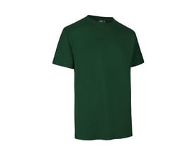 ID Identity T-shirt Pro i flaskegrøn farve, str. L, fremstillet af slidstærkt materiale med fire-lags halsrib.