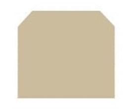 Weidmüller endeplade AP AKZ1.5 i ensartet beige farve, vist isoleret på hvid baggrund med afskårne hjørner.