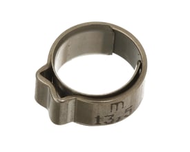 MichLar rustfri øreklemme med 1 øre og ring, størrelse 13-15,3 mm, lavet af rustfrit stål.