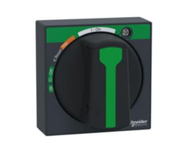 Schneider Electric sort IP54 greb til tavlefront eller sidemontering med "O-Off" og "I-On" markeringer.