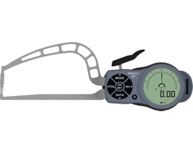 Digital skydelære til udvendige målinger, 0-30mm, med lige kæbe, stort digitalt display og kontrolknapper.