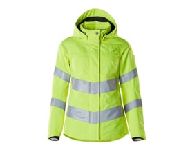 Mascot vinterjakke 18545-231 til damer i hi-vis gul med fluorescerende og reflekterende detaljer for optimal synlighed.