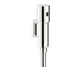 Grohe Tectron Rondo urinal elektronik i krom finish med infrarød sensor, monteret på en hvid væg.