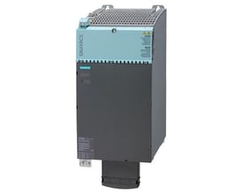 Siemens Sinamics S120 Basis line modul i mørkegrå og lyseblå farver med tydelig Siemens-logo og Sinamics-tekst.