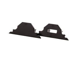 SG Armaturen StripLine endedæksel hjørnekit i sort, vist som et sæt med to dele, der passer sammen.