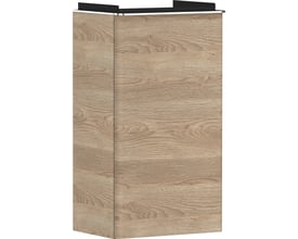 Hansgrohe Xelu Q vaskeskab i eg-finish, 340 x 265 x 605 mm, vist isoleret mod hvid baggrund.