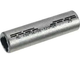 Elpress DIN 46235 Al-pressemuffe profil AS95DIN-PR, viser enden med mærkning AL 150SE/RE-120SM og kodetal 25.