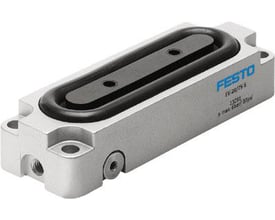 Festo spændemodul EV-20/180-5 i metal med sort gummi-membran, vist på hvid baggrund.