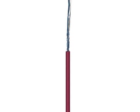 Monteringsledning 180 SIAF, 1x0,75 mm², sort RG, viser et kort stykke af den sorte, fleksible isolering og den fortinnede kobberleder.
