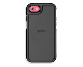 Sort 4smarts Defend UltiMag cover til iPhone 7/8/SE2/SE3 set bagfra, med diskret logo og fremhævet kamerahul.