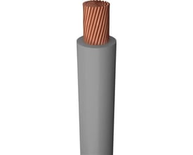 Grå H07Z-K 1x1,5 mm² halogenfri monteringsledning med fintrådet kobberleder og isolering. Ledningen er 450/750 V.