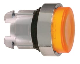 Schneider Electric ZB4BW153 lampetrykhoved i orange med 22mm diameter og krom frontring.
