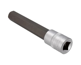 Tecos bitstop på 140 mm med Hex 17 mm/1/2" fatning, vinklet set for at vise fatningens indvendige firkant.