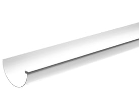 Plastmo plast tagrende nr. 12 i hvid, 140 mm bred og 83 mm høj, vist i et skråt perspektiv på hvid baggrund.