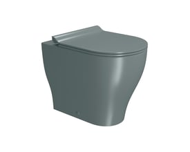 GSI Tono back-to-wall-toilet i mat agavegrøn med afrundet skål og låg, vist skråt forfra.