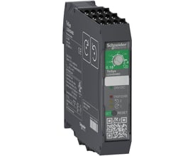 Schneider Electric TeSys H reverserende motorstarter, model LZ22H2X4BD, 0,75kW i mørkegrå med grønne og hvide markeringer.