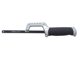 Ironside nedstrygerbue med 300 mm klinge, set fra siden med sølvfarvet bue og sort gummigreb.