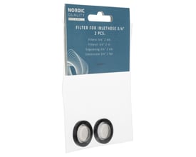 Nordic Quality filtersi med 3/4" gevind, 2 stk. i sort emballage vist fra forsiden.