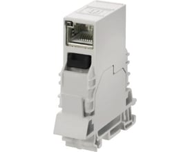 Weidmüller koblingsterminal IE-TO-RJ45-C lys grå PA Cat.6A RJ45/RJ45 for TS35 DIN-skinne montering.