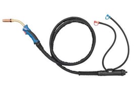 Abicor Binzel MB Ergo 501 D svejseslange på 4 meter, vandkølet, med ergonomisk blå og sort håndtag.