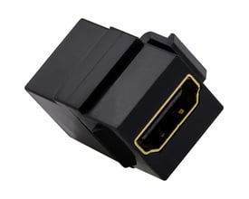 Lauritz Knudsen Merten Keystonemodul HDMI i sort plastik med guldbelagt HDMI-port.