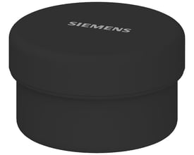 Sort Siemens-fod til vinkel- og rørmontage af SIRIUS 8WD-signalsøjler, vist oppefra med Siemens-logo.