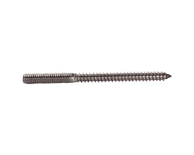 M6 x 80 mm ansatsskrue i A2 rustfrit stål, med fuldt gevind på den ene halvdel og en glat overgang til den anden halvdel.