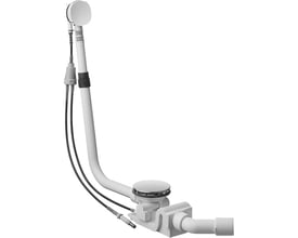 Duravit af- og overløbssæt med hvidt plast og krom detaljer, 700 mm kabellængde og 90 mm ventil.