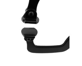 Diesella svejsetang D7 C-klemme med runde tryksko, 280 mm, viser detaljer af det sorte metal og den runde tryksko.