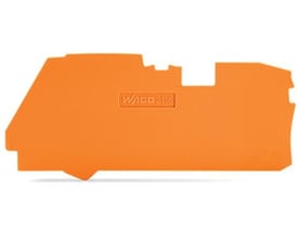 Wago TOPJOB S ende- og mellemplade i orange, 1 mm tyk, med indgraveret WAGO 2116.