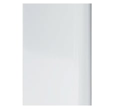 Svedbergs Langfoss byggeprofil i mat alu, 55 x 2300 x 25 mm, ses tæt på med en glat, lys metaloverflade.