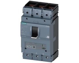 Siemens 3-polet maksimalafbryder 3VA2 Frame 630 med mærket 'SIEMENS' i grå plast på en neutral baggrund.