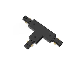 Sort Philips EasyLink T-stik set skråt oppefra med tre tilslutninger til lysskinner og synlige kontaktflader.