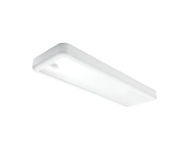 SG Armaturen Sense surface panel, 640x200 mm, hvidt lys 3000K med integreret PIR sensor, vist på hvid baggrund.