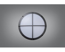 Ragner Kryds vægarmatur med 13,2W LED og mikrobølgesensor, IP65-klassificeret, vist på grå baggrund.