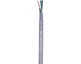 CY-JZ styrekabel 4G16 SK TR500 med fletning og afskærmning, visende kobberledere og farvekodede isolerede ledere.