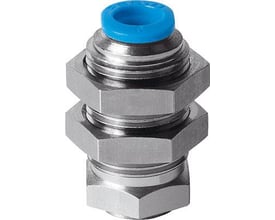 Festo holder til vakuumsuger ESH-HA-4-QS, viser metaldele og en blå indsats på hvid baggrund.