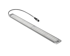 Weidmüller LED lysarmatur WIL-450-W-M12G-0.3U-S i anodiseret aluminium med M12 stik og 0.3m kabel, 450mm langt med 6500K hvidt lys.