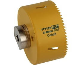 PRO-FIT Bimetal Plus hulsav i gul farve med 86mm diameter og koboltlegering til metal og rustfrit stål.