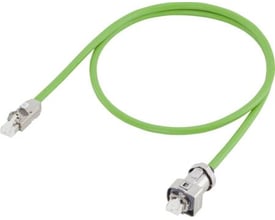 Siemens 25 meter signal kabel type 6FX8002-2DC10 drive-CLIQ med grøn kabelisolering og RJ45 stik.