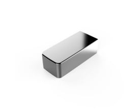 Vetro kappe/top i krom look, en elegant dækplade med afrundede kanter, vist på hvid baggrund.