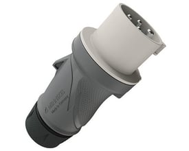 Mennekes PowerTOP Xtra R CEE-stikprop på 16 A med gråt greb og hvidt stik med fire kontakter.