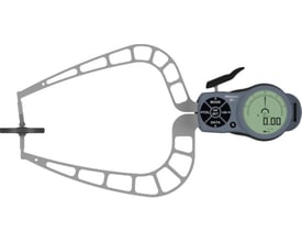 Digital skydelære til udvendige målinger 0-50mm med IP67-klassificering og skiver.