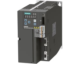 Siemens SINAMICS V90 frekvensomformer til 3-faset 400V net og 2.0kW motor med Profinet interface og IP20 beskyttelse.