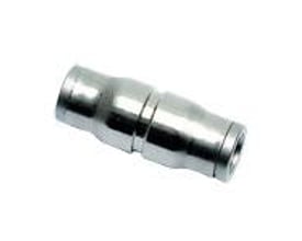 Parker Legris dobbelt union, Ø8 mm, fremstillet af FDA kemisk forniklet messing, egnet til industrielle applikationer.